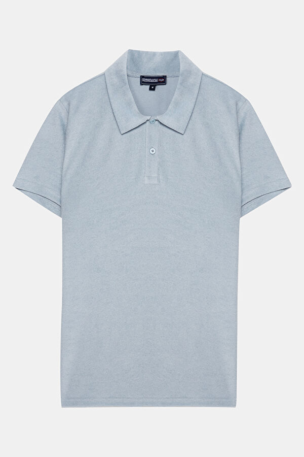 Relax Kalıp Mavi Polo Yaka Erkek T-Shirt 3