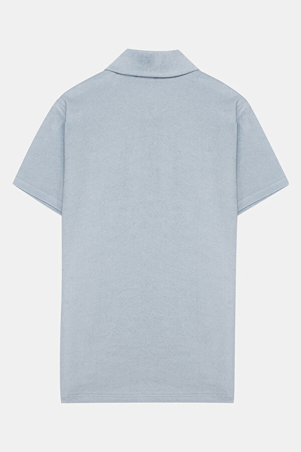 Relax Kalıp Mavi Polo Yaka Erkek T-Shirt 4