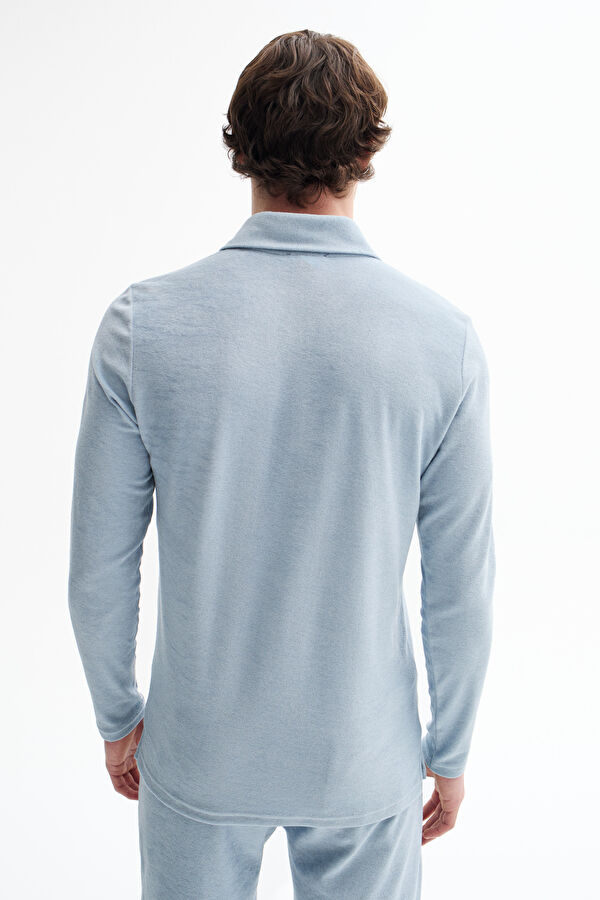 Relax Kalıp Mavi Polo Yaka T-Shirt 2