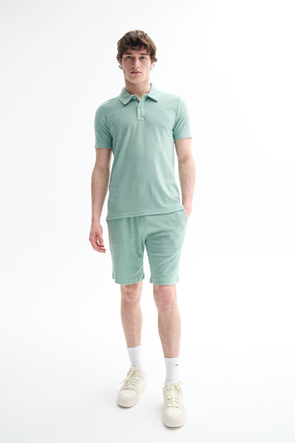 Relax Kalıp Yeşil Polo Yaka Erkek T-Shirt 3