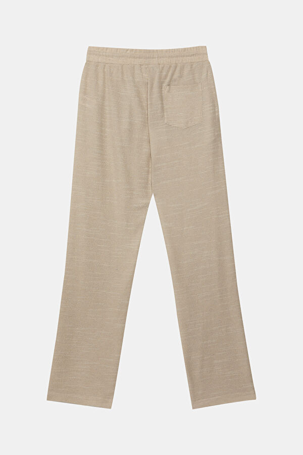 Beige Straight Leg Men's Trousers 5