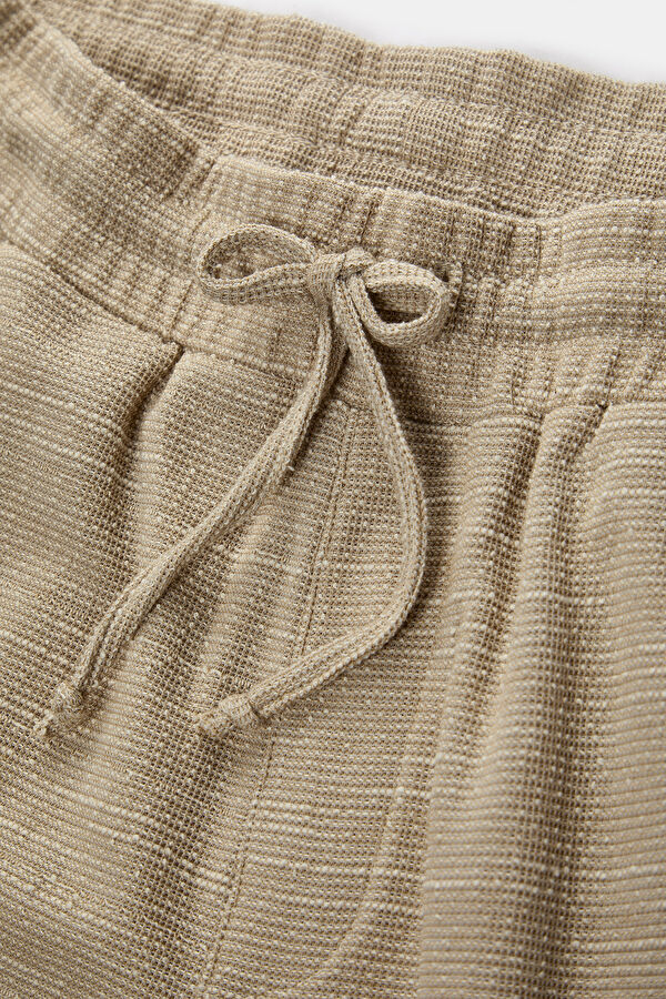 Beige Straight Leg Men's Trousers 6