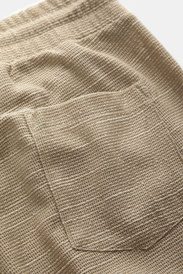 Beige Straight Leg Men's Trousers 8