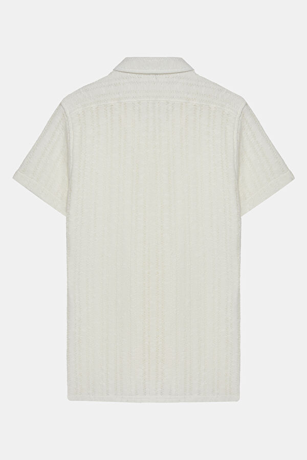 Ecru Textured Shirt 5