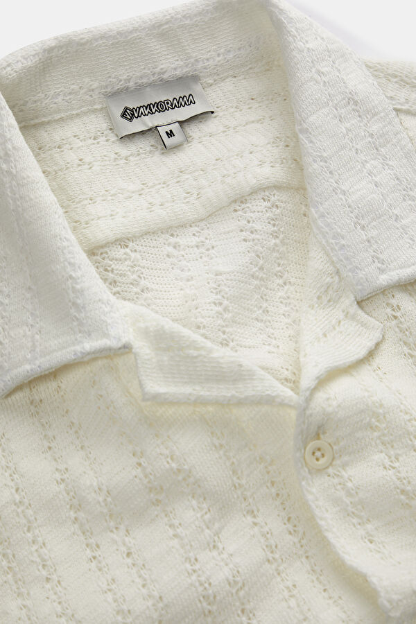 Ecru Textured Shirt 6