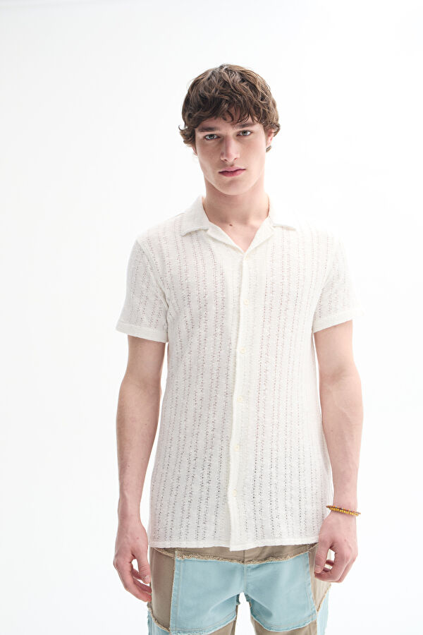 Ecru Textured Shirt