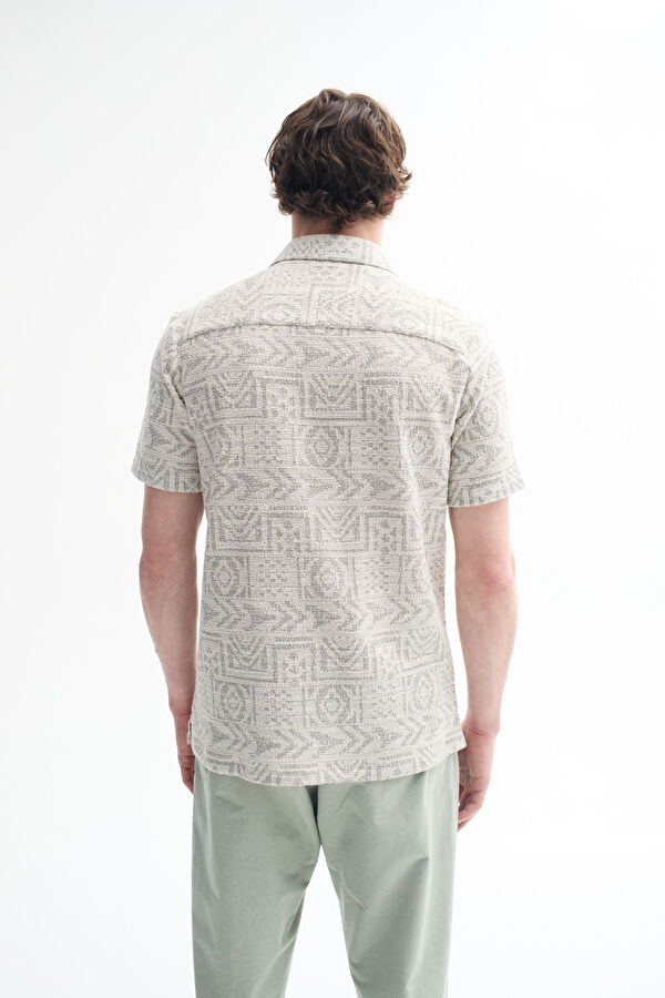 Grey Textured Men's Shirt 2