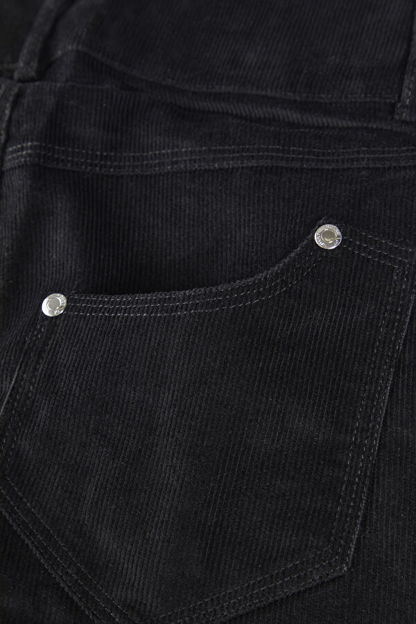 Slim Fit Black Wide Leg Velvet Men's Trousers 8