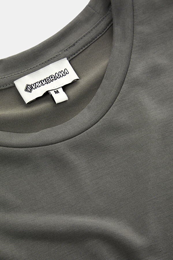 Antrasit Bisiklet Yaka T-Shirt 3