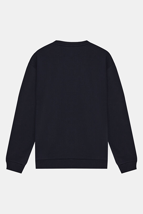Lacivert Bisiklet Yaka Sweatshirt 2