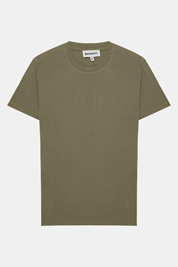 Haki Bisiklet Yaka T-Shirt