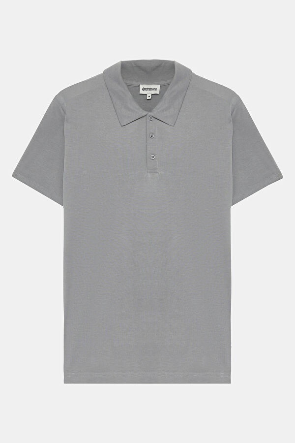 Gri Polo Yaka T-Shirt 4