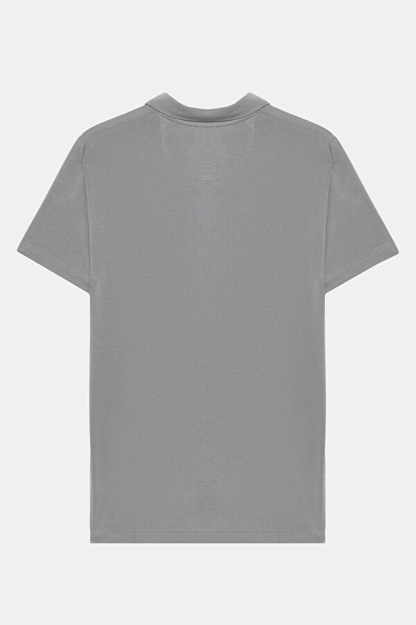 Gri Polo Yaka T-Shirt 5