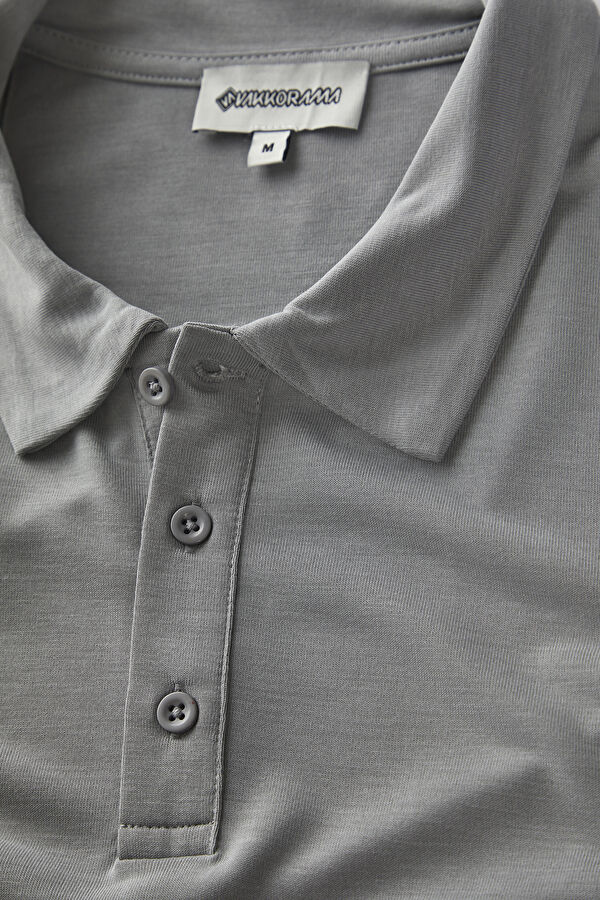 Gri Polo Yaka T-Shirt 6
