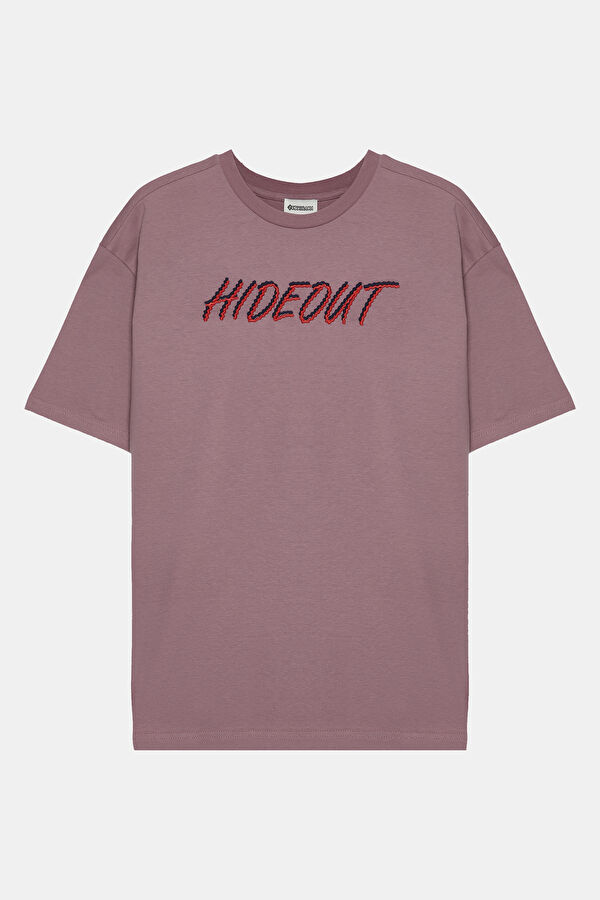 Mink Resort Collar Embroidered Men's T-Shirt