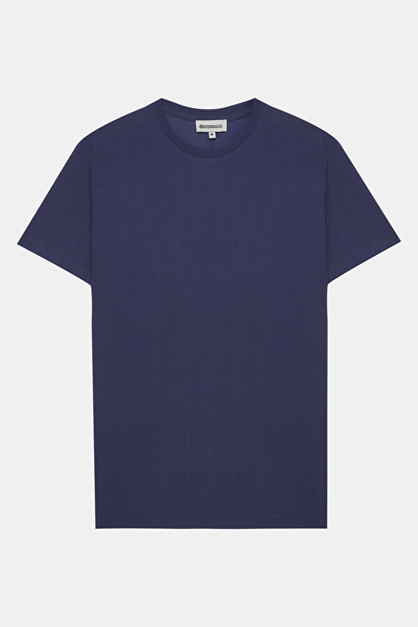 Lacivert Bisiklet Yaka Erkek T-Shirt