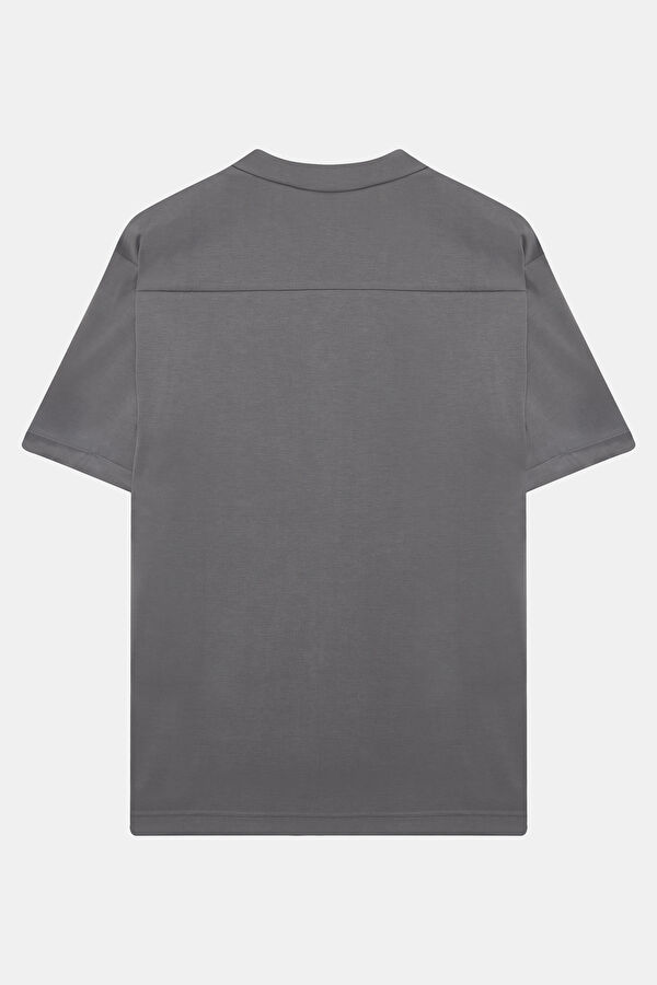 Grey Resort Collar Men's Shirt 5