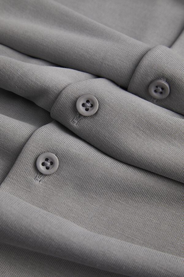 Grey Resort Collar Men's Shirt 7