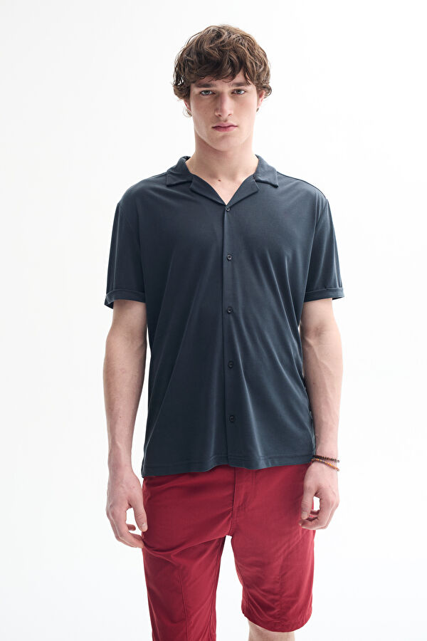 Black Resort Collar Shirt