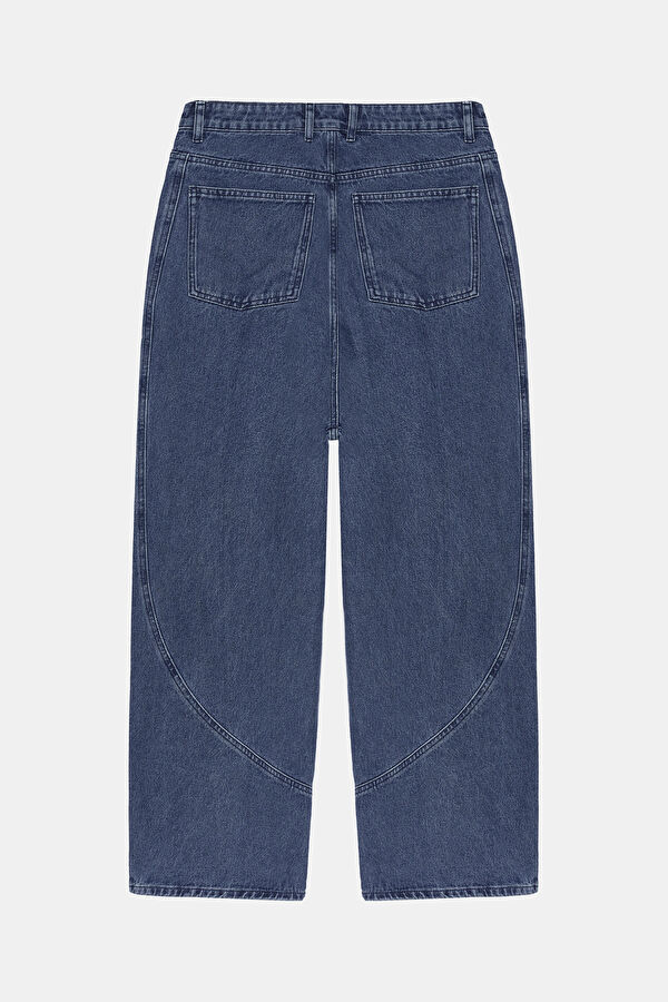 Blue Straight Leg Denim Men's Trousers 5