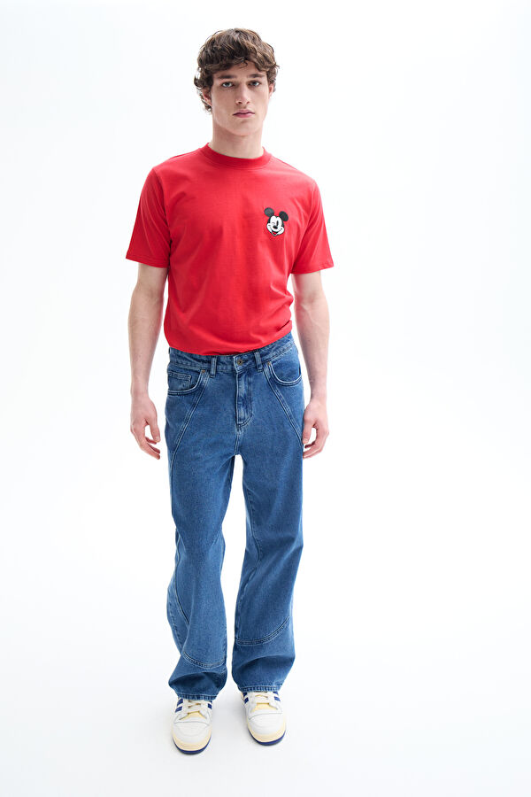 Blue Straight Leg Denim Men's Trousers