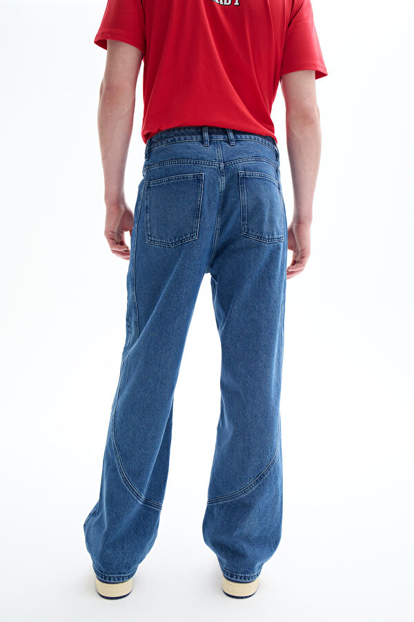 Blue Straight Leg Denim Men's Trousers 3