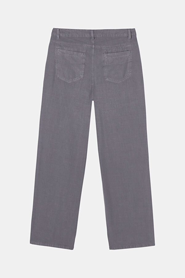 Grey Straight Leg Lyocell Men's Trousers 2