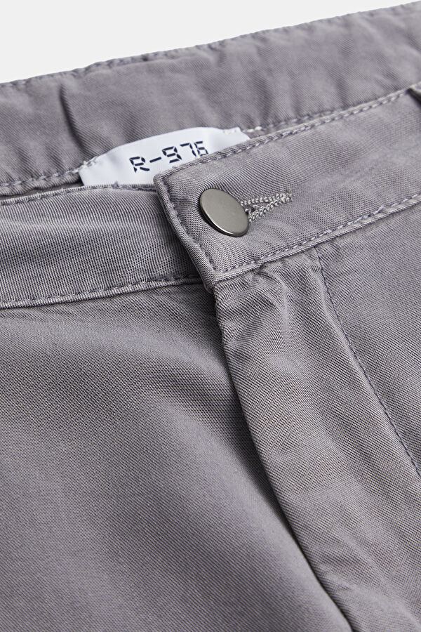 Grey Straight Leg Lyocell Men's Trousers 3