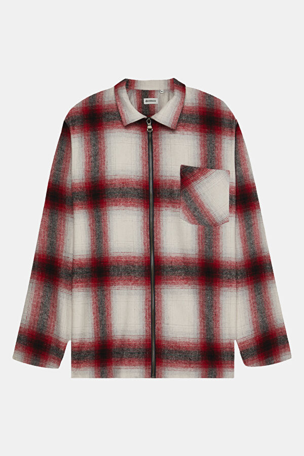Relax Fit Red Plaid Regular Men's Shirt