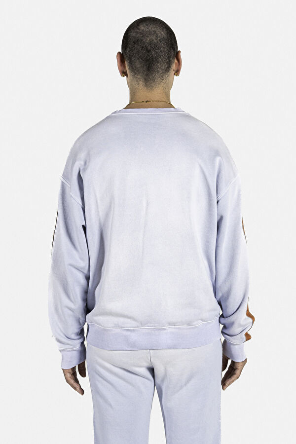 Açık Mavi Oversize Bisiklet Yaka Erkek Sweatshirt 2