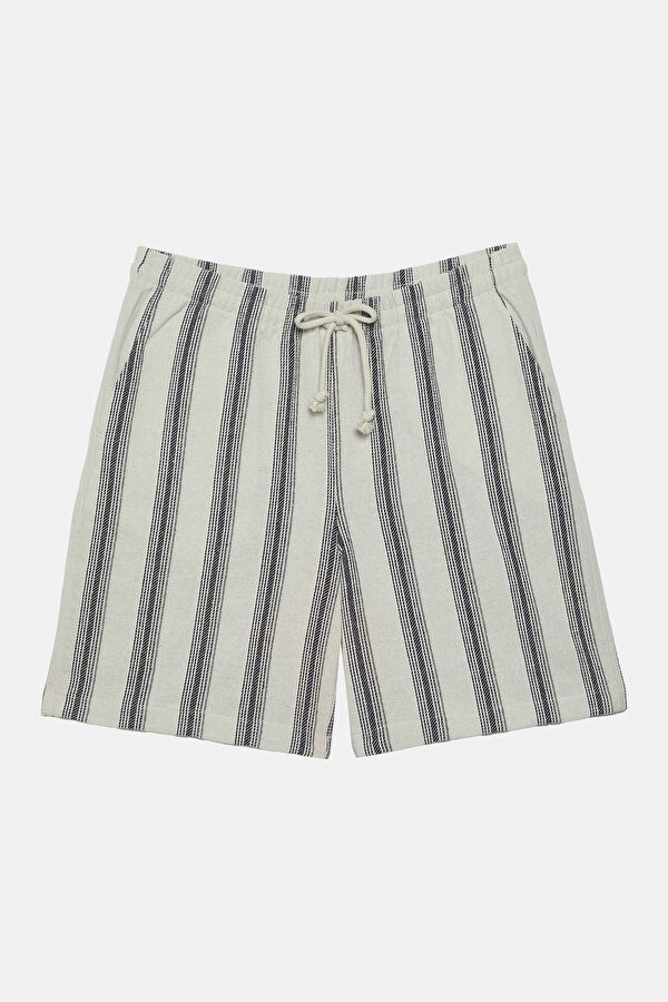 Men's Shorts with Natural Striped Pattern