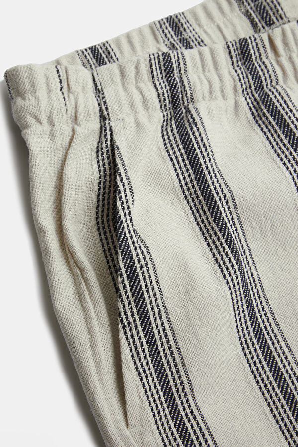 Men's Shorts with Natural Striped Pattern 3