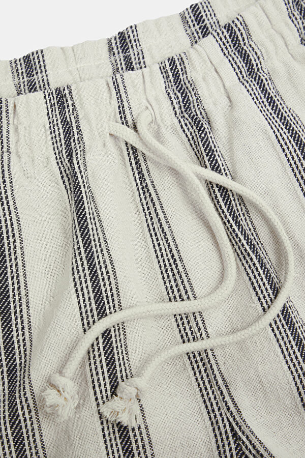 Men's Shorts with Natural Striped Pattern 4