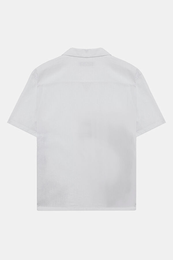 White Printed Resort Collar Shirt 2