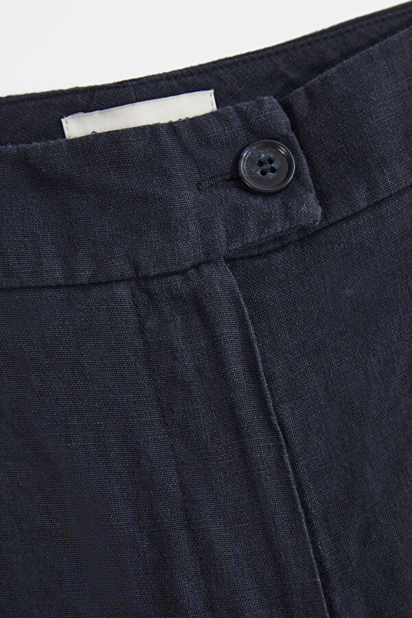 Navy Blue Straight Leg Women's Trousers 3