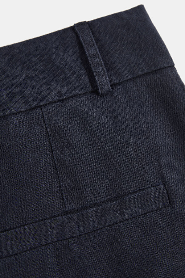 Navy Blue Straight Leg Women's Trousers 5
