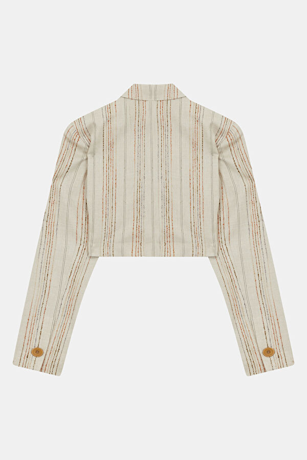 Beige Buttoned Women's Jacket 2
