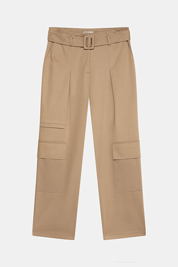 Camel Straight Leg Women's Trousers