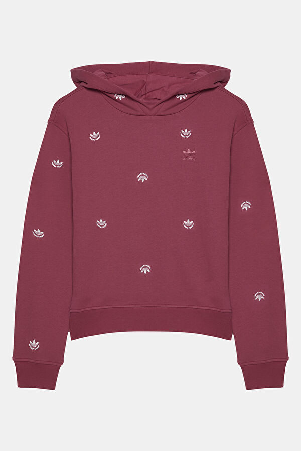 Koyu Pembe Relax Kalıp Kapuşonlu Sweatshirt