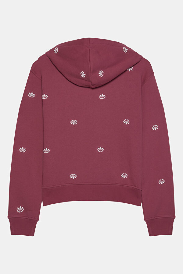 Koyu Pembe Relax Kalıp Kapuşonlu Sweatshirt 2
