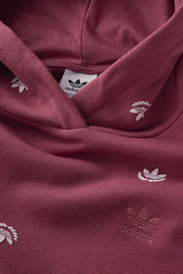 Koyu Pembe Relax Kalıp Kapuşonlu Sweatshirt 3