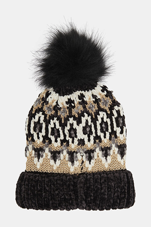 Black Patterned Beret 2