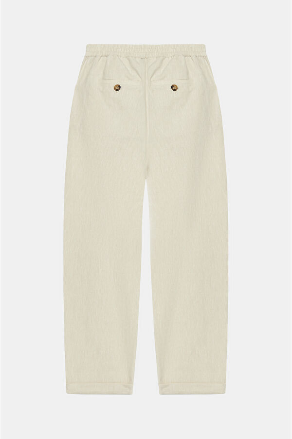 Beige Straight Leg Women's Trousers 2