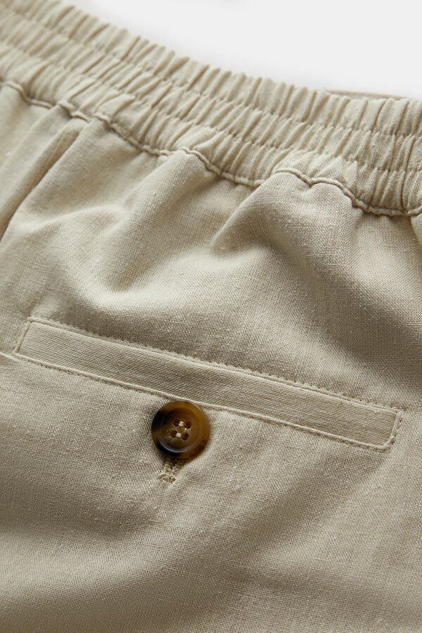 Beige Straight Leg Women's Trousers 4