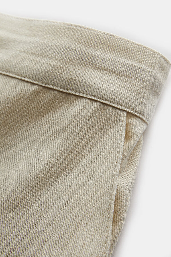 Beige Straight Leg Women's Trousers 5