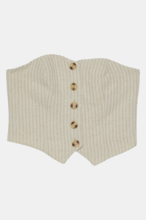 Off-white striped women's blouse