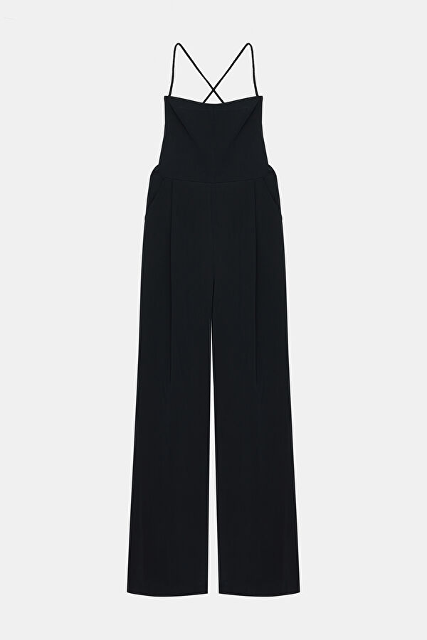 Black Zip-Up Women's Jumpsuit