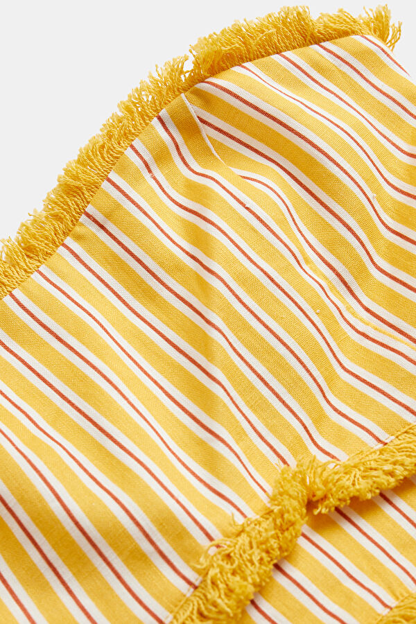 Yellow Striped Patterned Cleavage Dress 4