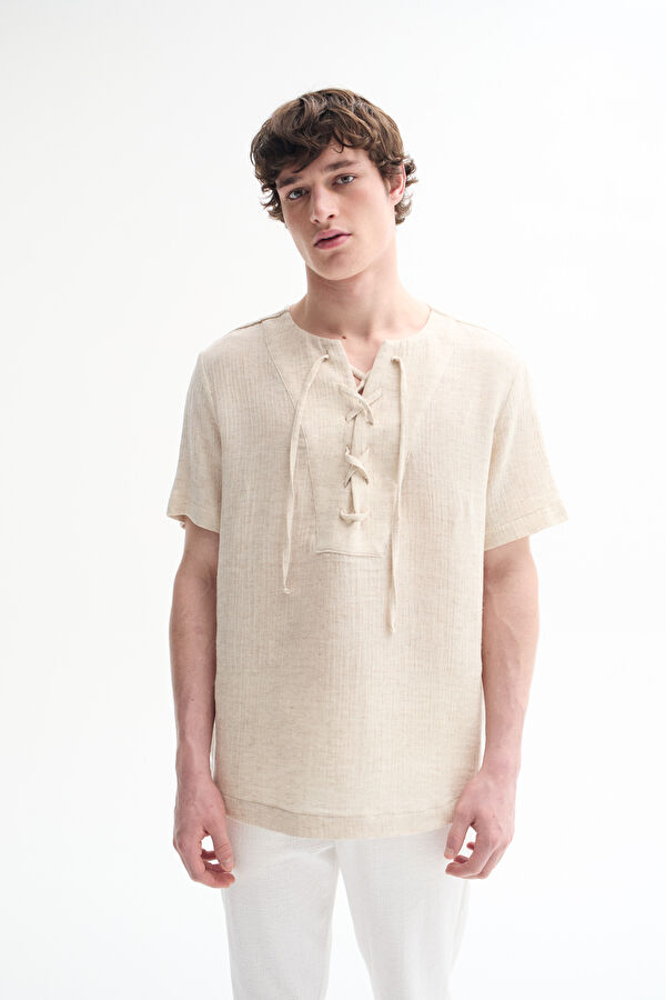 Relax Fit Natural Crew Neck Men's Shirt