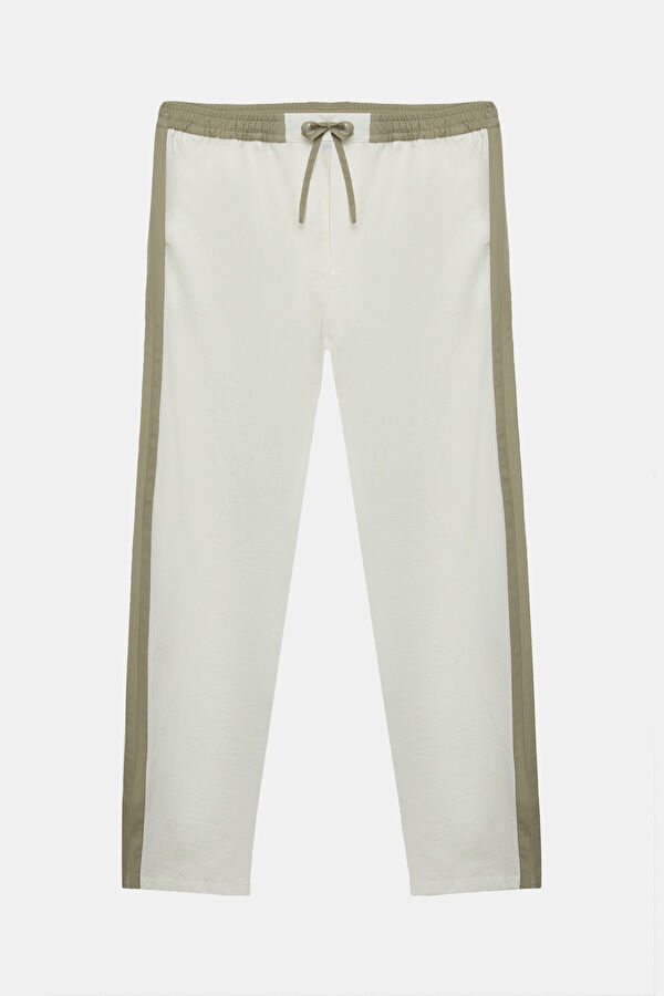 Relax Fit Ecru Wide Leg Men's Trousers 3